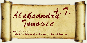 Aleksandra Tomović vizit kartica